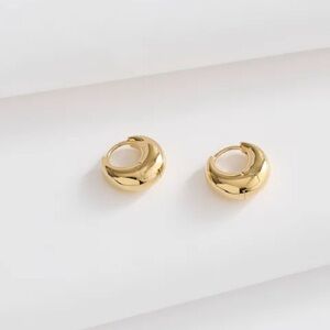 Madewell • NWT • Demi-Fine Puffy Hoop Earrings 14k over sterling silver